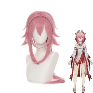 Genshin Impact Yae Miko Pink Halloween Cosplay Wigs