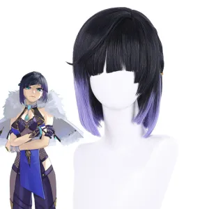Genshin Impact Yelan Black Gradient Purple Cosplay Wigs