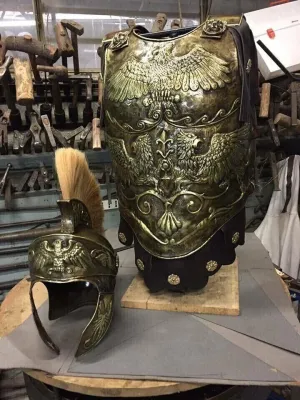 Halloween Medieval Roman Reenactment Cuirass With Roman Helmet Outfit Costume