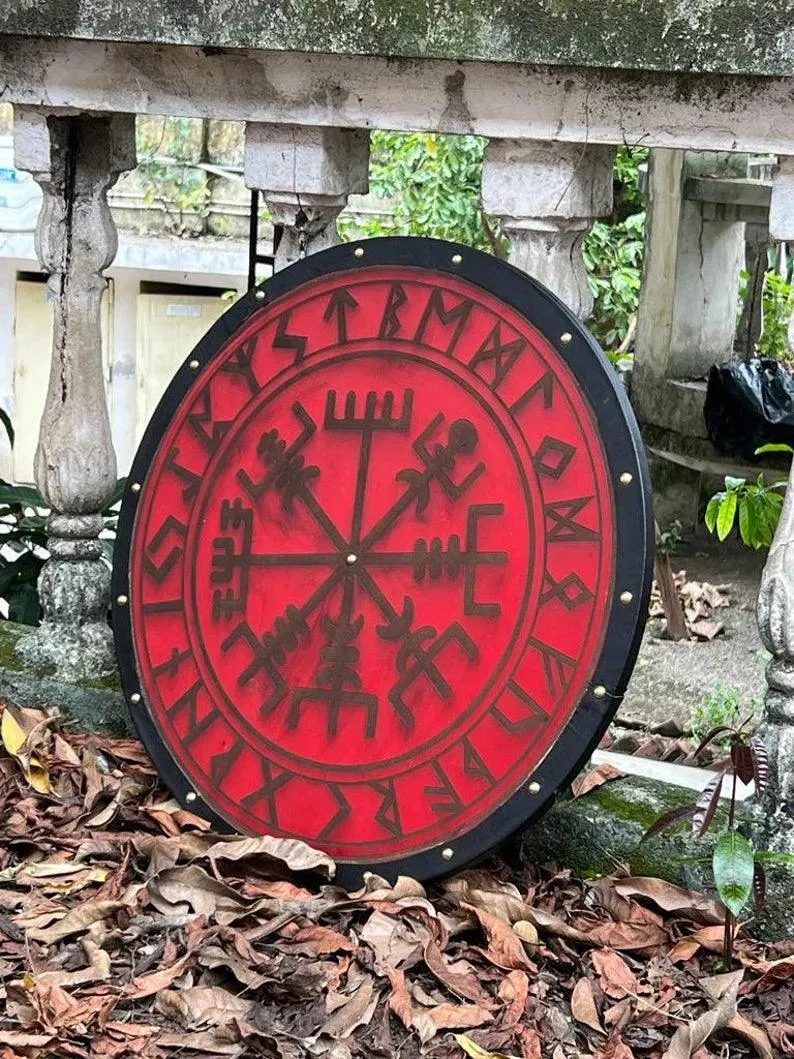Handcrafted Viking Shield Medieval 24-Inch Wooden Battle-Ready Shield
