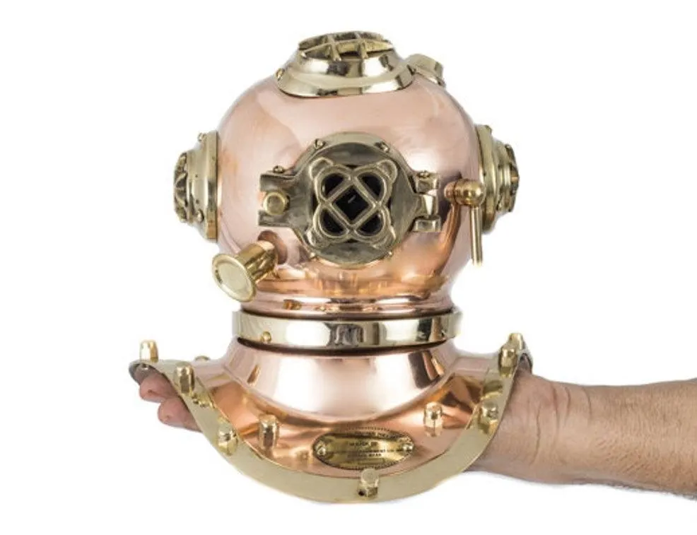 Handmade Copper Mini Diving Helmet Perfectly Crafted.