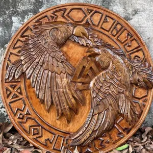 Hugin and Munin Authentic Battleworn Viking Shield, 24