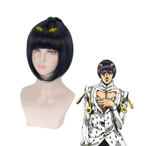JoJo's Bizarre Adventure Golden Wind Bruno Bucciarati Short Black Cosplay Wigs