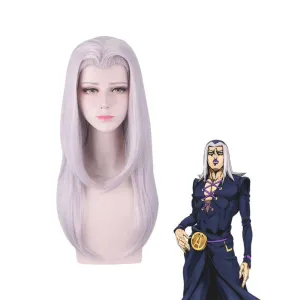 JoJo's Bizarre Adventure Golden Wind Leone Abbacchio Long Gray Cosplay Wigs