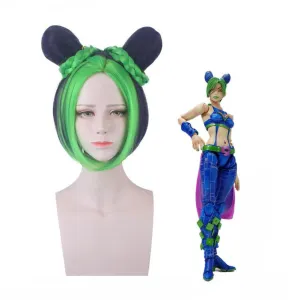 JoJo's Bizarre Adventure Stone Ocean Jolyne Cujoh Mixed Dark Green Cosplay Wigs