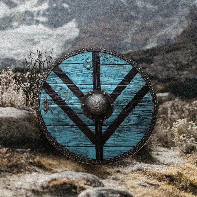 Lagertha Shieldmaiden Viking Shield Plank Blue Shield, 24 inches