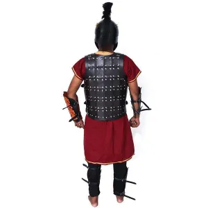 Leather Full Body Armor Suit with Greek Metal Helmet LFBA08