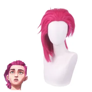 LOL Arcane Vi Childhood Short Red Cosplay Wigs