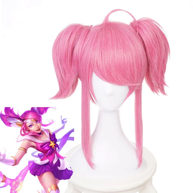 LOL Star Guardian Lux Pink Cosplay Wigs