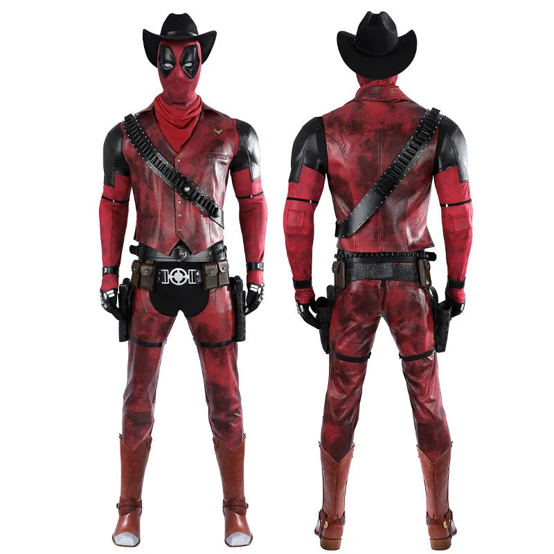 Marvel Deadpool 3 Wolverine and Deadpool Cowboypool Cosplay Costume