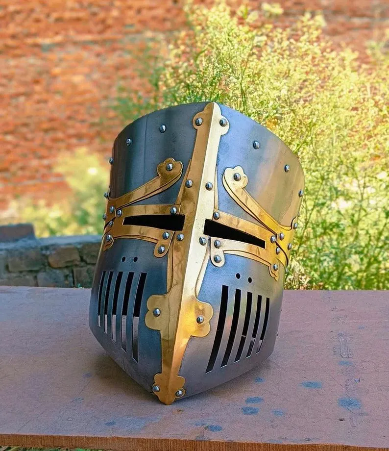 Medieval 13th Century Great Helmet Of Castile Warrior Steel Knight Battle Replica Helmet