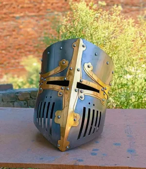 Medieval 13th Century Great Helmet Of Castile Warrior Steel Knight Battle Replica Helmet