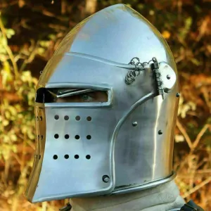 Medieval Barbuta Helmet Role Play Knight Helmet ~Fully Functional Medieval Wearable Helmet~with Stand Best Christmas Gift for Him