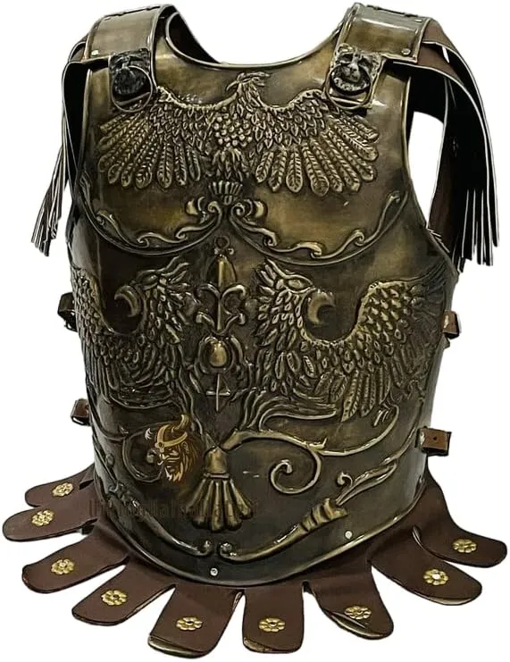 Medieval Brass Big Eagle Armor Roman Cuirass Reenactment Breastplate 18 Gauge Brass Cuirass for Cosplay