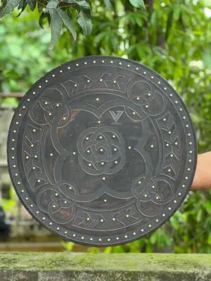 Medieval Celtic Five Fold Carved Round Viking Shield Templar Armor