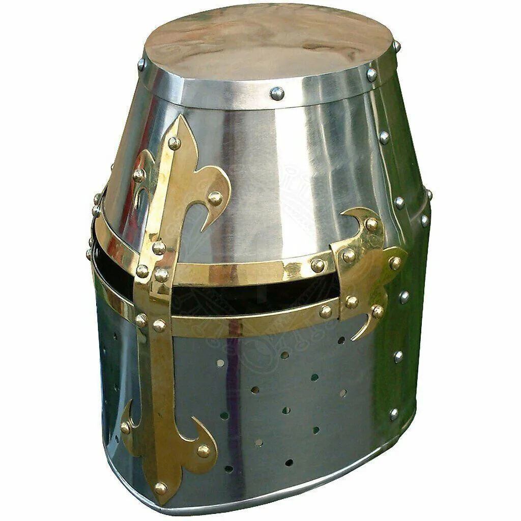 Medieval Helmet Templar Cross Knight Armor Larp Helmet Battle Warrior Helmet