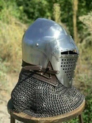 Medieval Helmets Bascinet Medieval HMB Combat SCA Battle Ready Helmet Costume Knight Cosplay Gift