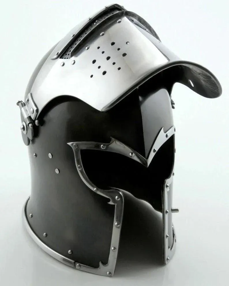 Medieval Knight Barbute Helmet ~ Roman Wearable Warrior
