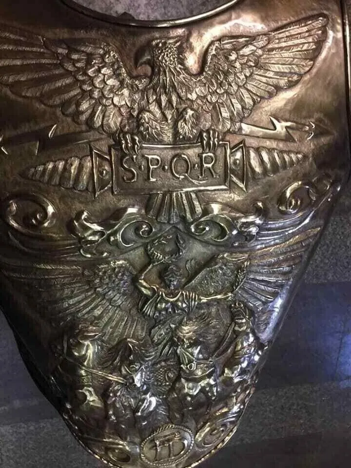 Medieval Knight Roman Cuirass Armor Chiseled Breastplate Outfit Handcrafted Authentic 18 Gauge Brass or Steel