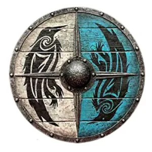 Medieval Larp Warrior Viking Shield Round Raven, Cosplay Armor Templar Battle Ready