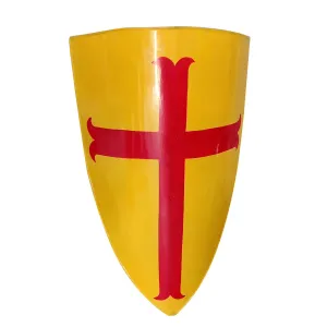 Medieval Red Cross Crusader Yellow Templar Knight Shield