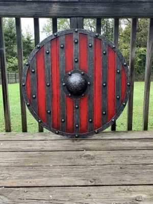 Medieval Shield King Bjrn Ironside Battle Worn Viking Shield, 24"