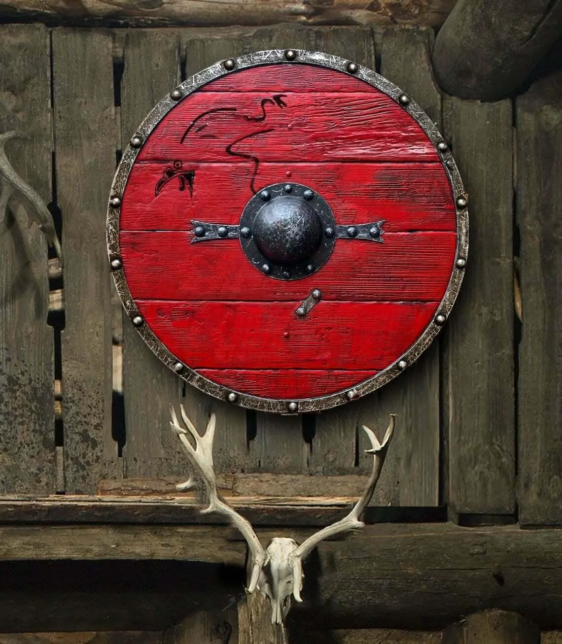 Medieval Viking shield 24'' Ragnar Lothbrok Authentic Battleworn Viking Shield