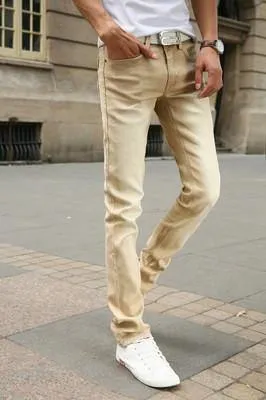Men's Skinny Tight Stretch Jeans / Pants / Trousers (7 Solid Colors)