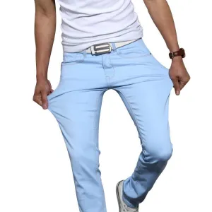 Men's Skinny Tight Stretch Jeans / Pants / Trousers (7 Solid Colors)