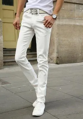 Men's Skinny Tight Stretch Jeans / Pants / Trousers (7 Solid Colors)