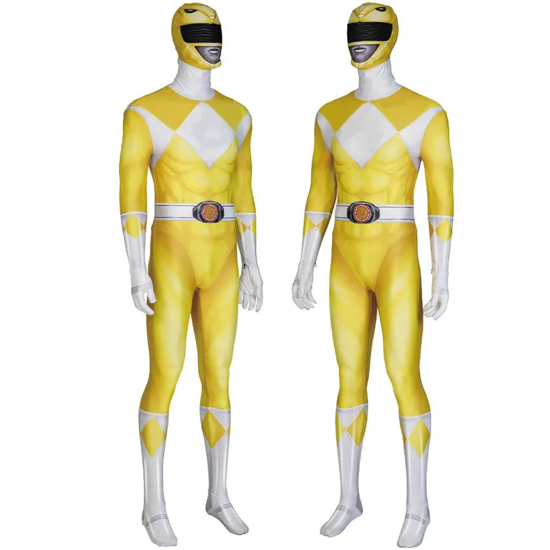Mighty Morphin Power Rangers Dime Tribe Knight Boi Tiger Ranger Yellow Ranger Cosplay Costumes
