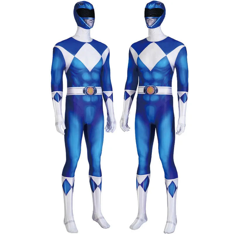 Mighty Morphin Power Rangers Etoffe Tribe Knight Dan Tricera Ranger Blue Ranger Cosplay Costumes
