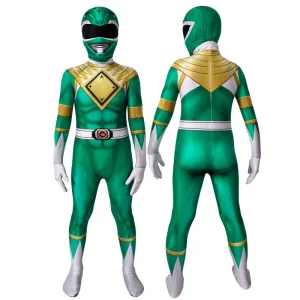 Mighty Morphin Power Rangers Yamato Tribe Knight Burai Dragon Ranger Green Ranger Children Jumpsuit Cosplay Costumes