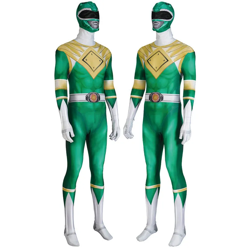 Mighty Morphin Power Rangers Yamato Tribe Knight Burai Dragon Ranger Green Ranger Cosplay Costumes