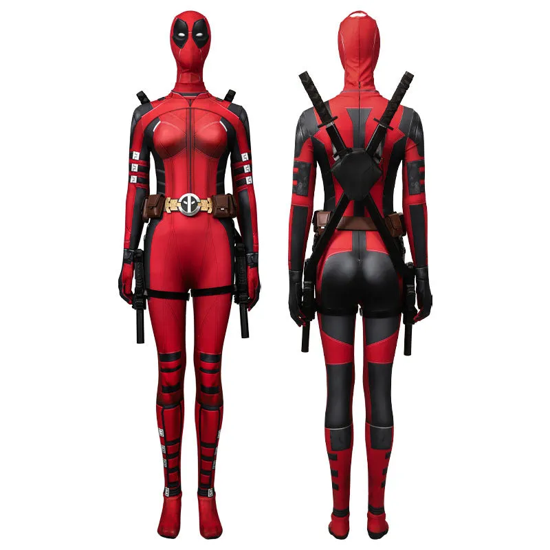 Movie Deadpool 3 Lady Deadpool Jumpsuit Cosplay Costumes