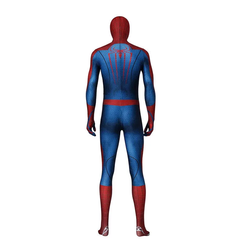 Movie Spider-Man: The Amazing Spider-Man Peter Parker Spiderman Elastic Force Cosplay Costume Jumpsuit with Headgear