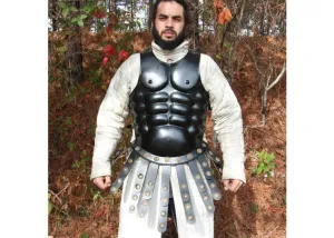 Muscular Blackened Greek Heroic Steel Cuirass