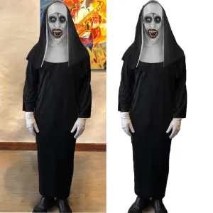 NEW 2023 The Nun Full Cosplay Costume Mask Robe Suit Valak Halloween Prop