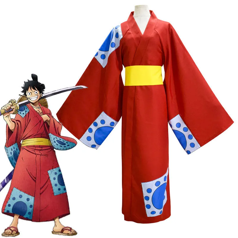 One Piece Wano Country Monkey D. Luffy Cosplay Costumes
