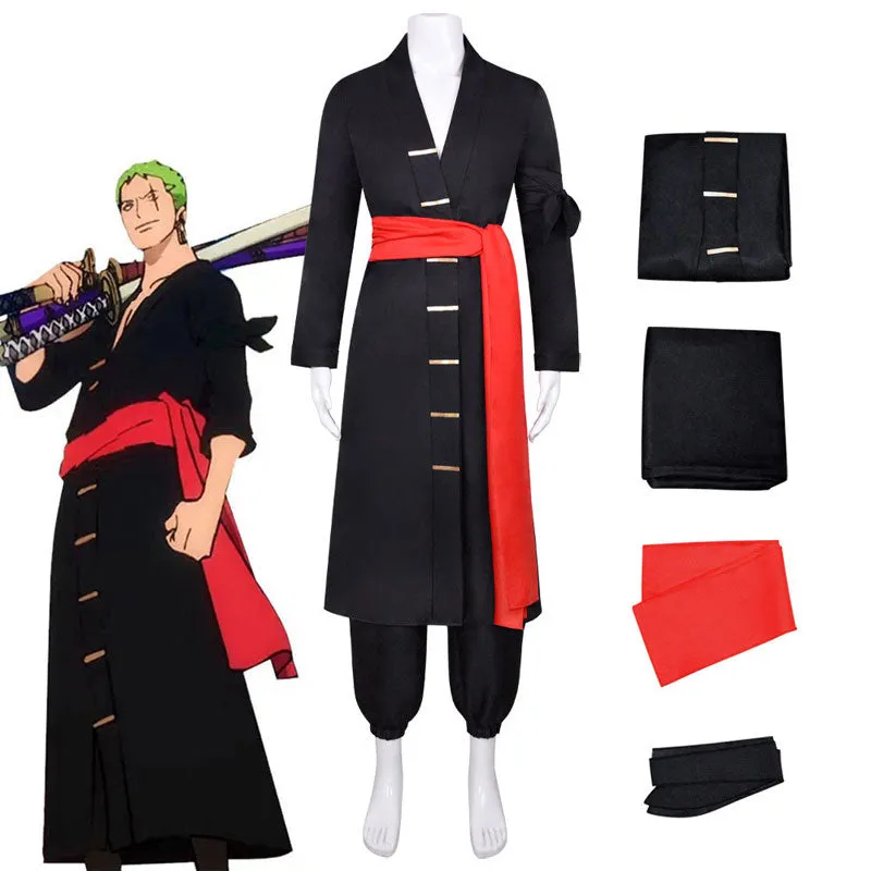 One Piece Wano Country Roronoa Zoro Cosplay Costumes
