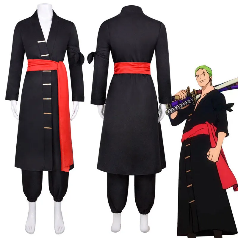 One Piece Wano Country Roronoa Zoro Cosplay Costumes