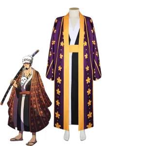 One Piece Wano Country Trafalgar D. Water Law Cosplay Costumes