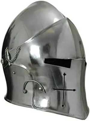Retro SCA LARP Medieval Helmet 18 ga Warrior Costume Replica Full Steel Helmet Gift