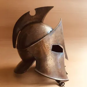 Rise of Spartan Movie Helmet - Fully Functional Medieval Wearable Helmet with Wooden Stand