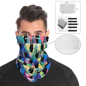 RockOn Snood Face Mask Balaclava Scarf Cover | 2x - 50x Disposable Five Layer Filter Pads Available