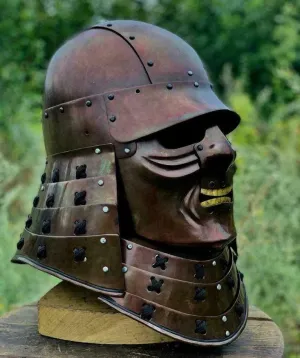 Samurai Helmet Armor Helmet Heavy Metal with Surface Plating 16 Gauge
