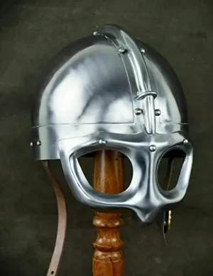 SCA Medieval Norman Nasal Helmet Viking Helmet Rplica Mask Helmet Silver