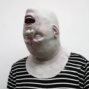 Scary Horrifying Upside-down Evil Full Face Head Costume Mask Prop for Cosplay Halloween