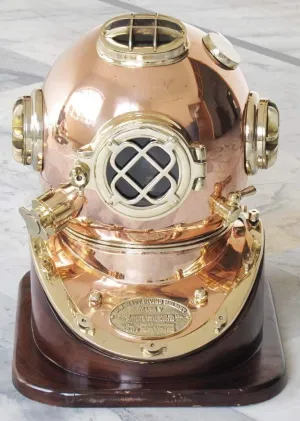Scuba Decorative Divers Diving Helmet Vintage SCA Relica US Navy Mark V Copper And Brass 18 inches