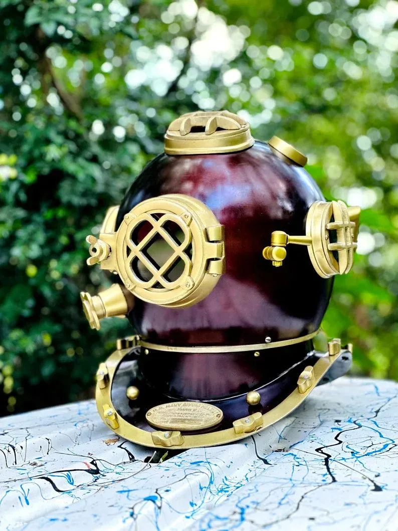 Scuba diving helmet | Marine Purple diving divers helmet | US navy mark V divers helmet | Marine deep diving helmet